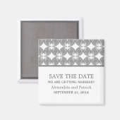 Aimant Déco moderne gris Enregistrer l'aimant de date (Recto/Verso)
