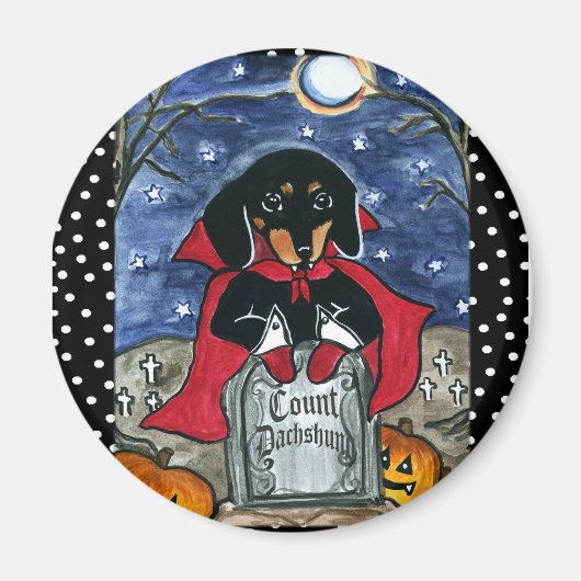 Aimant Décompte Halloween Teckel (Devant)