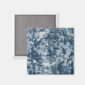 Aimant Décor Camouflage Pixels numériques bleu marine (Recto/Verso)