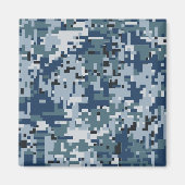 Aimant Décor Camouflage Pixels numériques bleu marine (Devant)