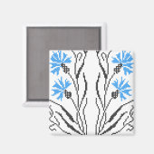 Aimant Décor croix de Cornflower bleu (Recto/Verso)