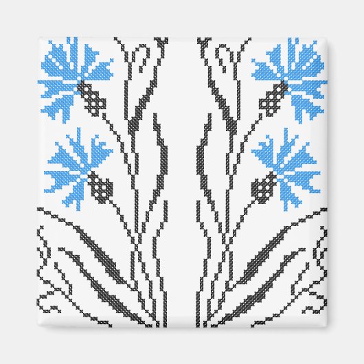 Aimant Décor croix de Cornflower bleu (Devant)