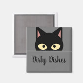 Aimant Décor de cuisine Feline Chat noir Plats salés Magn (Recto/Verso)