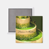 Aimant Décor de gâteau Mariage vert irlandais (Recto/Verso)