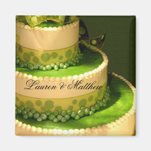 Aimant Décor de gâteau Mariage vert irlandais