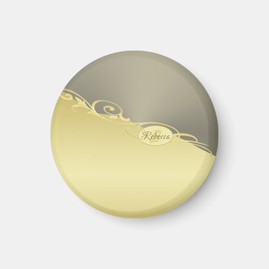 Aimant Décor de luxe sur or & argent, Monogramme (Devant)