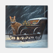 Aimant Décor de Noël Abyssinian Snowy Sleigh Ride (Devant)