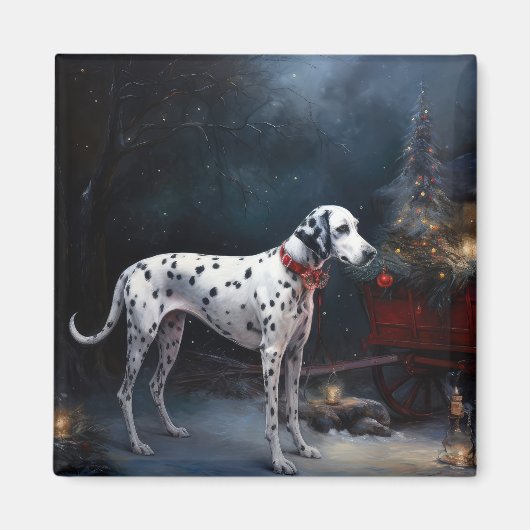 Aimant Décor de Noël Dalmatien Snowy (Devant)