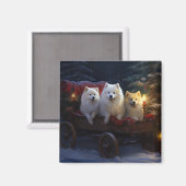 Aimant Décor de Noël Eskimo Snowy Sleigh (Recto/Verso)