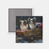 Aimant Décor de Noël Papillon Snowy Sleigh (Recto/Verso)