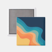 Aimant Décor de style rétro des vagues (Recto/Verso)