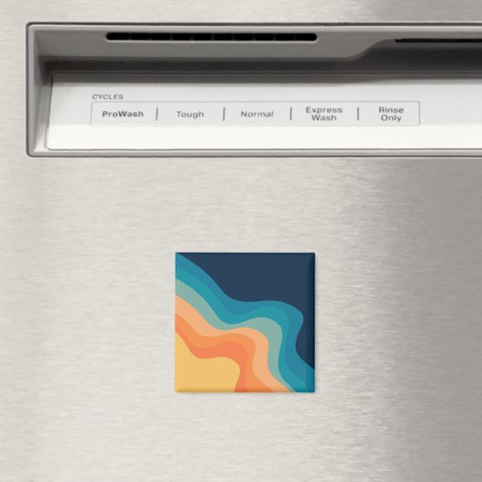 Aimant Décor de style rétro des vagues (In Situ (Lave-vaisselle))