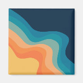 Aimant Décor de style rétro des vagues (Devant)