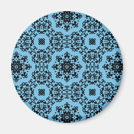Aimant Décor sobre noir et bleu élégant (Devant)