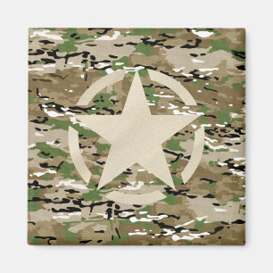 Aimant Décor vintage de camouflage de pochoir d'étoile