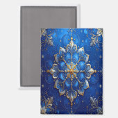 Aimant décoratif de Noël bleu (Recto/Verso)