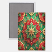 Aimant décoratif de Noël rouge vert (Recto/Verso)