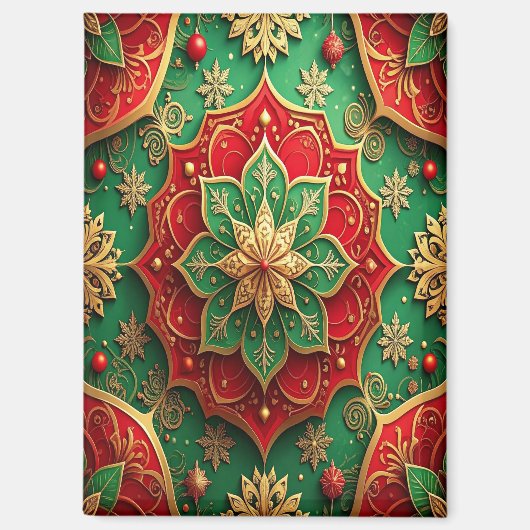 Aimant décoratif de Noël rouge vert (Recto)