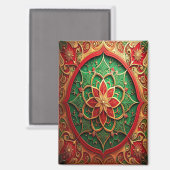 Aimant décoratif de Noël rouge vert (Recto/Verso)