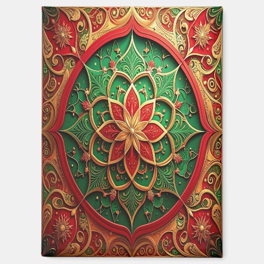 Aimant décoratif de Noël rouge vert (Recto)
