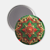 Aimant décoratif de Noël rouge vert (Recto/Verso)