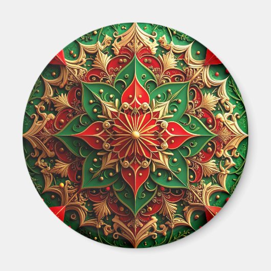 Aimant décoratif de Noël rouge vert (Devant)