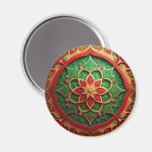 Aimant décoratif de Noël rouge vert (Recto/Verso)