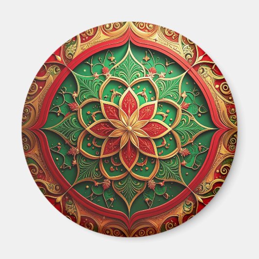 Aimant décoratif de Noël rouge vert (Devant)