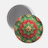 Aimant décoratif de Noël rouge vert pour les Fêtes (Recto/Verso)