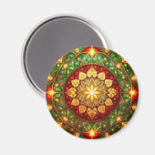 Aimant décoratif de Noël vert rouge (Recto/Verso)