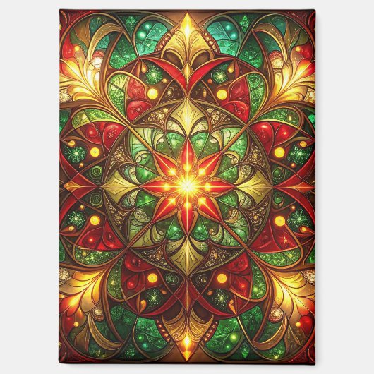 Aimant décoratif de Noël vert rouge (Recto)