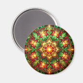 Aimant décoratif de Noël vert rouge (Recto/Verso)