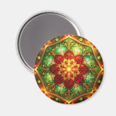 Aimant décoratif de Noël vert rouge (Recto/Verso)