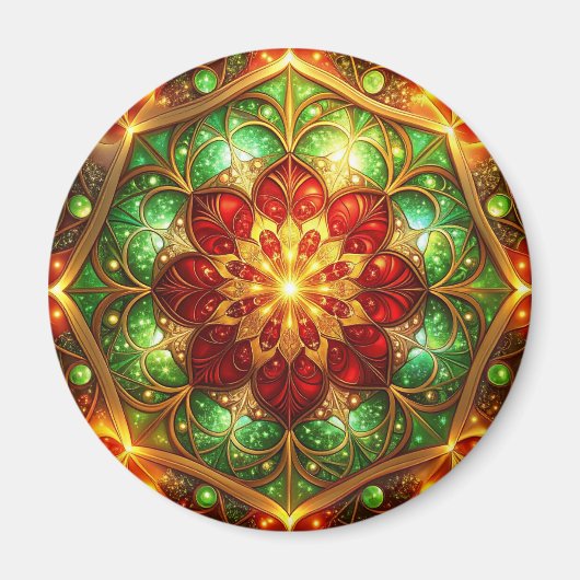 Aimant décoratif de Noël vert rouge (Devant)
