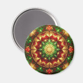 Aimant décoratif de Noël vert rouge pour les fêtes (Recto/Verso)