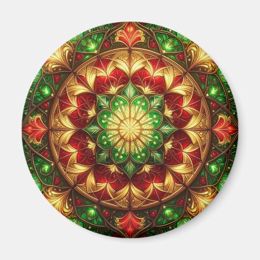 Aimant décoratif de Noël vert rouge pour les fêtes (Devant)