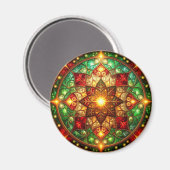 Aimant décoratif de Noël vert rouge pour les fêtes (Recto/Verso)