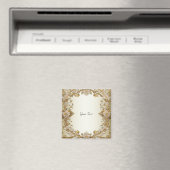 Aimant décoratif fleurs blanches or (In Situ (Lave-vaisselle))