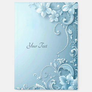 Aimant décoratif floral bleu