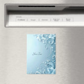 Aimant décoratif floral bleu (In Situ (Lave-vaisselle))