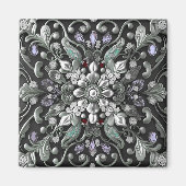 Aimant Décoratif Violet Argenté (Devant)