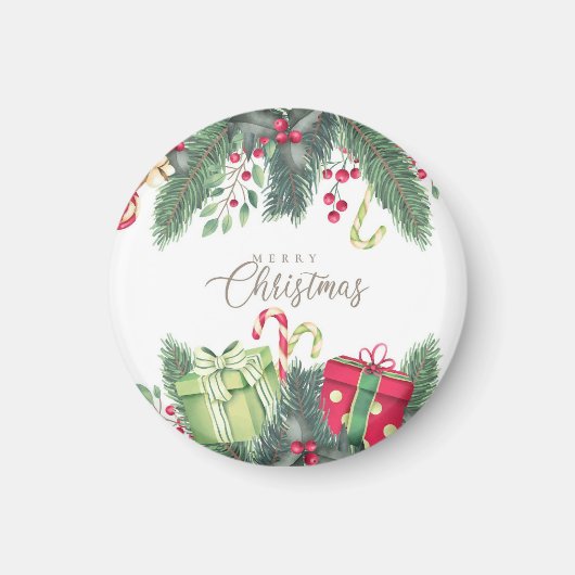 Aimant Décoration de cadeaux de sapin de Noël (Devant)