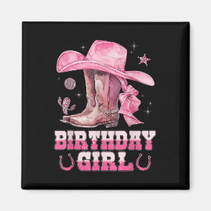 Aimant Décoration de fête d'anniversaire de cowgirl occid