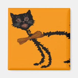 Aimant Décoration d'Halloween de chat noir Springy