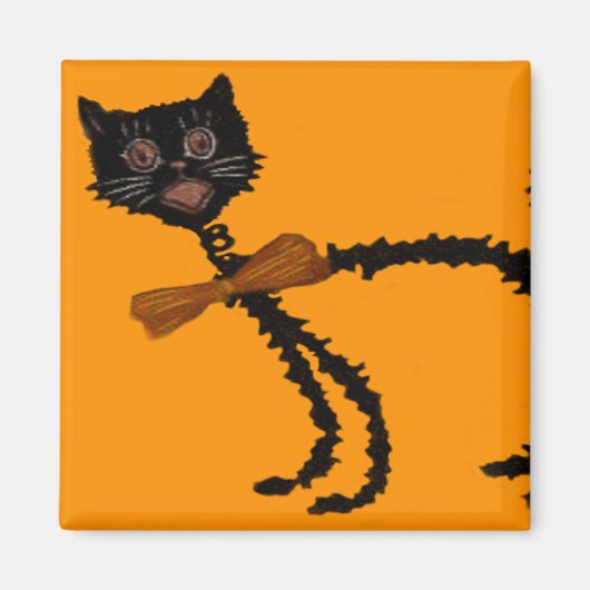 Aimant Décoration d'Halloween de chat noir Springy (Devant)