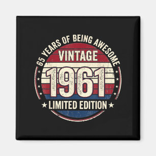 Aimant Décorations d'anniversaire vintage 65 ans hommes 6