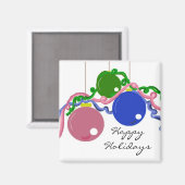Aimant Décorations de fête et jolis rubans (Recto/Verso)