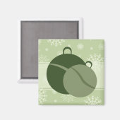 Aimant Décorations de Noël vertes et bonbons (Recto/Verso)