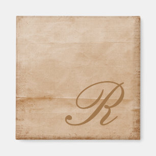 Aimant Décoré d'un monogramme-Tan