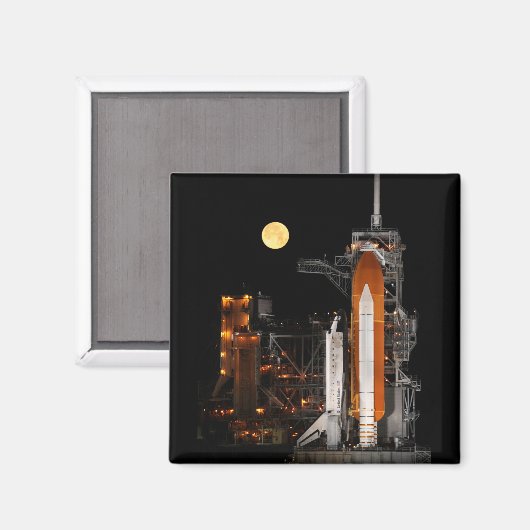 Aimant Découverte de navette spatiale et lune (Recto/Verso)
